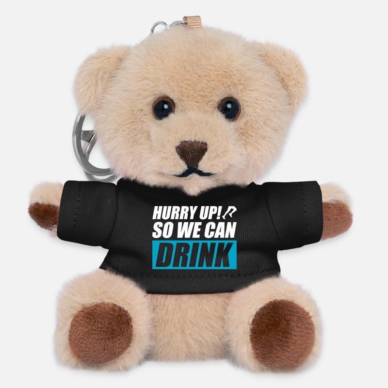 So we can drink funny running jogging runner - Teddy Keyring - black