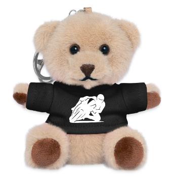 Minimalist motorcycle racer silhouette - Teddy Keyring - black - Front