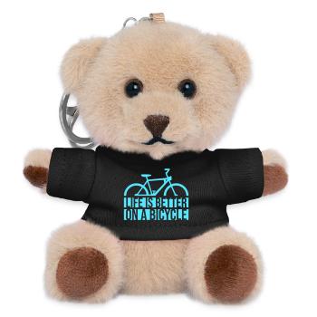 Life is better on a bicycle Cycling Saying Sport - Teddy Keyring - black - Front