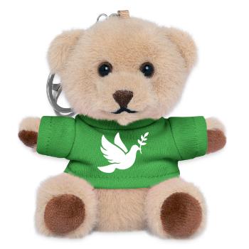 Taube Frieden Glaube - Teddy Schlüsselanhänger - Grün - Vorne
