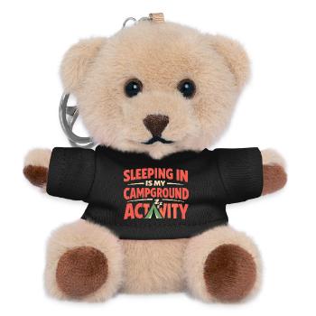 Camping Schlafen Sie In Keinem - Teddy Schlüsselanhänger - Schwarz - Vorne