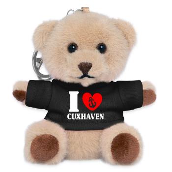 North Sea Holiday I LOVE CUXHAVEN Lustig - Teddy Keyring - black - Front