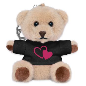 Valentinstag Herz rot Geschenk Valentinstag - Teddy Schlüsselanhänger - Schwarz - Vorne