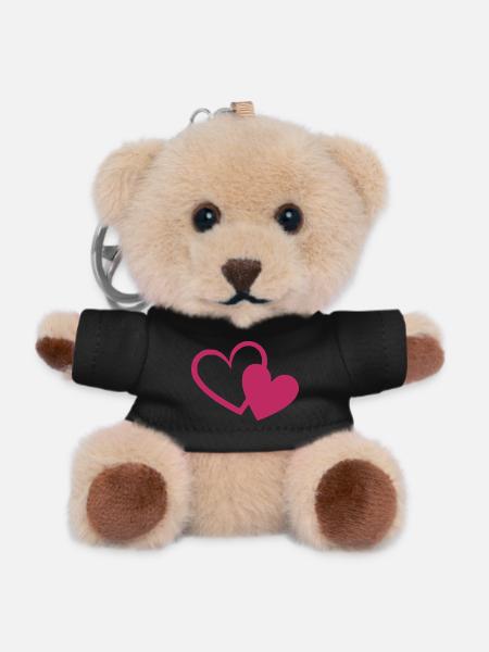 Valentinstag Herz rot Geschenk Valentinstag - Teddy Schlüsselanhänger - Schwarz