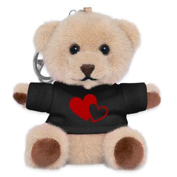 Valentinstag Herz rot Geschenk Valentinstag - Teddy Schlüsselanhänger - Schwarz - Vorne