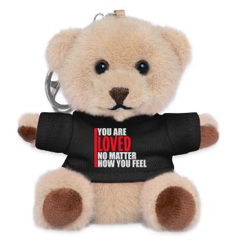 You Are Loved No Matter How You Feel Compassion - Teddy Keyring - black - Front