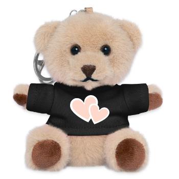 Valentinstag Pink Heart, Valentinstag - Teddy Schlüsselanhänger - Schwarz - Vorne
