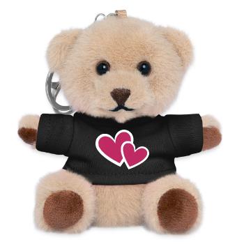 Valentinstag Herz rot Valentinstag Geschenk  - Teddy Schlüsselanhänger - Schwarz - Vorne