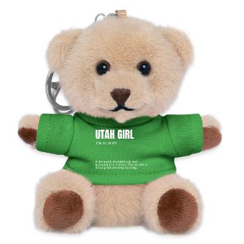 Utah Girl: Werte und Fokus - Teddy Schlüsselanhänger - Grün - Vorne
