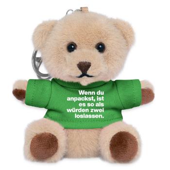 WHEN YOU GET DOWN TO BUSINESS, IT'S LIKE THIS... LAZY AND STUPID - Teddy Keyring - green - Front