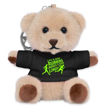 Life Is Short Running Makes It Seem Longer Funny - Teddy Keyring - black - Front
