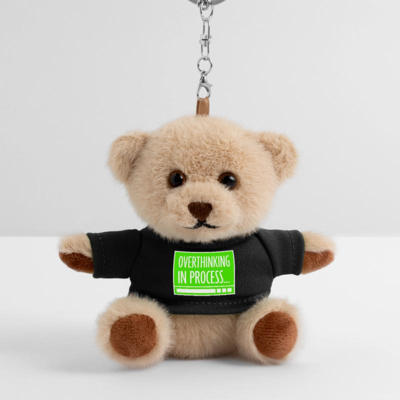 Overthinking In Process Funny Brooding Saying Logo Teddy Keyring