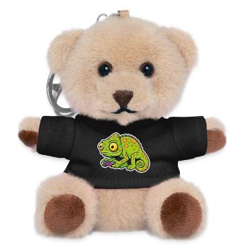 Chameleon Gamer Controller Video Games Mascot - Teddy Keyring - black - Front