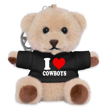 Ich liebe lustige witzige Cowboys - Teddy Schlüsselanhänger - Schwarz - Vorne
