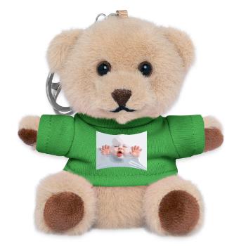 Lush Baby in White Cloth - Teddy Keyring - green - Front