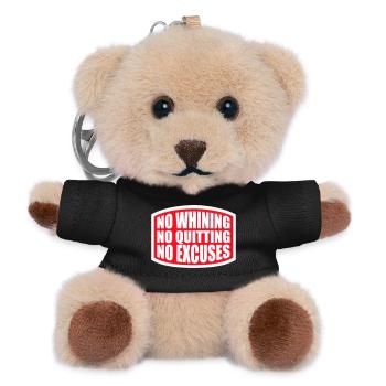 No Whining No Quitting No Excuses Gym Motivation - Teddy Keyring - black - Front