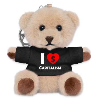 Ich liebe Kapitalismus Herz Dollar - Teddy Schlüsselanhänger - Schwarz - Vorne