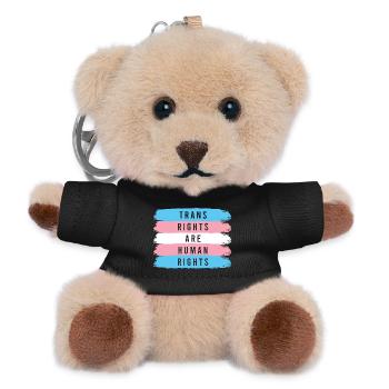 LGBTQ Pride Month - Trans Rights Are Human Rights - Teddy Keyring - black - Front
