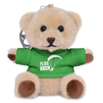 Gleitschirmflieger FLIEG HOCH LUSTIGES - Teddy Schlüsselanhänger - Grün - Vorne