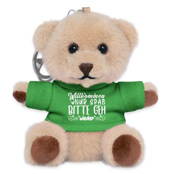 Willkommen Nur Spaß Bitte geh wieder - Teddy Schlüsselanhänger - Grün - Vorne