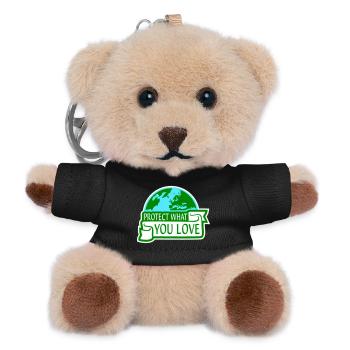 Protect What You Love Nature Protection Statement Logo - Teddy Keyring - black - Front