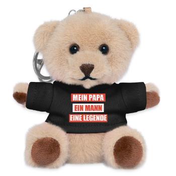 Ehemann Vater Papa Grillmeister Geschenk - Teddy Schlüsselanhänger - Schwarz - Vorne