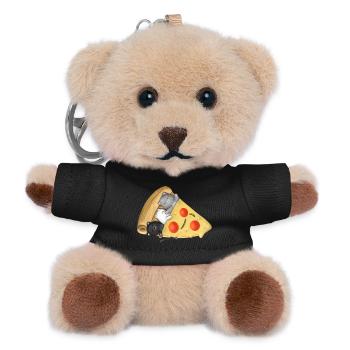 Des chats qui dorment à l’intérieur de la pizza cadeau mignon Kawaii pour la nourriture - Porte-clés ourson - noir - Devant