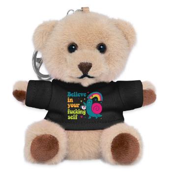 Glaub an Dich Selbst Schnecke Spaß Humor Lustig - Teddy Schlüsselanhänger - Schwarz - Vorne
