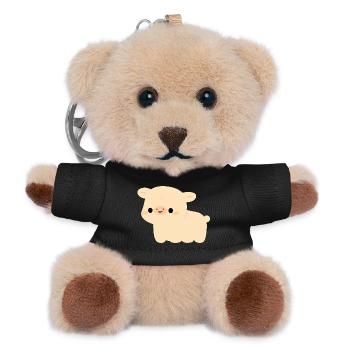 Charolais Cow - Teddy Keyring - black - Front