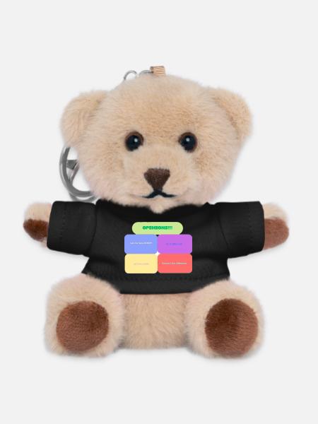 Opinions! Colorful Blocks - Teddy Keyring - black