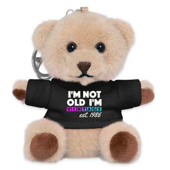 Vintage 1986 Birthday Gift 40 Years Retro - Teddy Keyring - black - Front