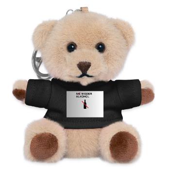 Nie Wieder Alkohol – Alkoholfrei - Teddy Schlüsselanhänger - Schwarz - Vorne