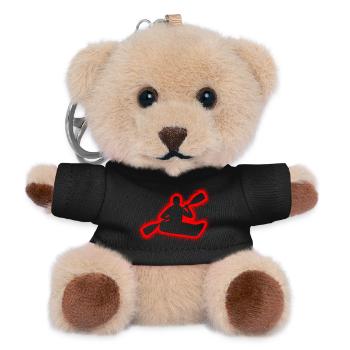 Kajak Paddelboot Kinder Herren Jungen Kanu - Teddy Schlüsselanhänger - Schwarz - Vorne