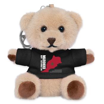 Marokko Auswandern - Teddy Schlüsselanhänger - Schwarz - Vorne