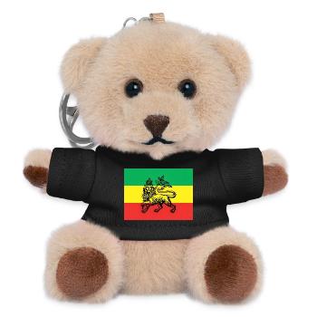 Haile Selassie I Jah Rastafari Rasta Reggae Roots - Teddy Keyring - black - Front