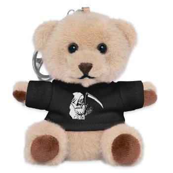 Sensenmann-Silhouette mit Sense - Teddy Schlüsselanhänger - Schwarz - Vorne