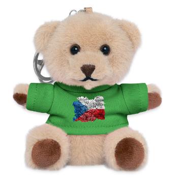 Czech Republic vintage flag - Teddy Keyring - green - Front