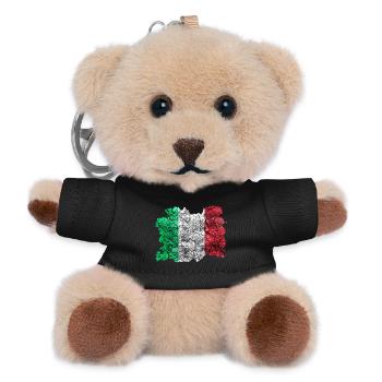 Italien Vintage Flagge - Teddy Schlüsselanhänger - Schwarz - Vorne