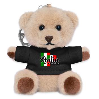 Italia Italien italienisch Urlaub Ferien Geschenk - Teddy Schlüsselanhänger - Schwarz - Vorne