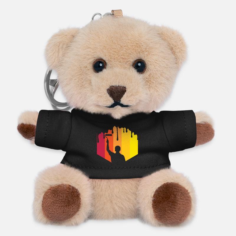 Maler - Teddy Schlüsselanhänger - Schwarz