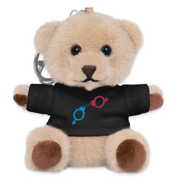Handschellen männlich und weibliches Symbol - Teddy Schlüsselanhänger - Schwarz - Vorne