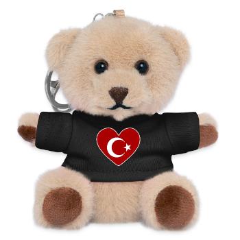 Coeur comme drapeau turc - Porte-clés ourson - noir - Devant
