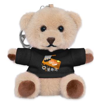Ich Liebe Sushi - Teddy Schlüsselanhänger - Schwarz - Vorne