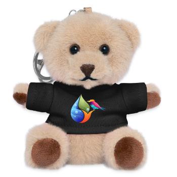 Geometric Hummingbird Over Color Sheet - Teddy Keyring - black - Front
