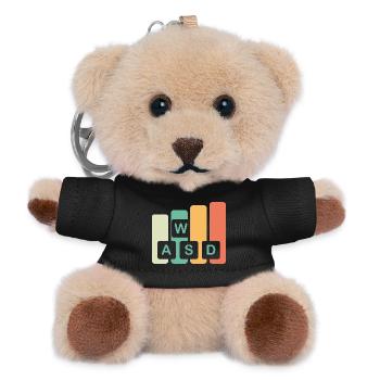 clés wasd gaming cadeau retro gamer icône icône logo - Porte-clés ourson - noir - Devant
