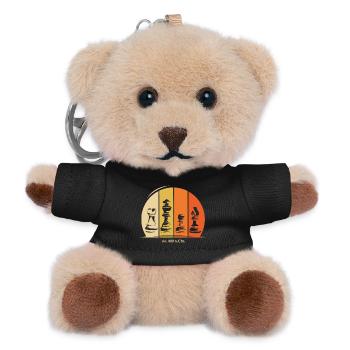 Schach Figuren Symbol Logo Geschichte retro - Teddy Schlüsselanhänger - Schwarz - Vorne