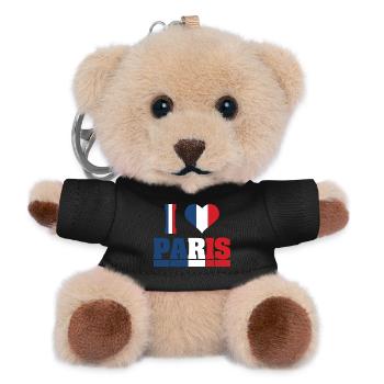 I love paris j’aime Paris France - Porte-clés ourson - noir - Devant