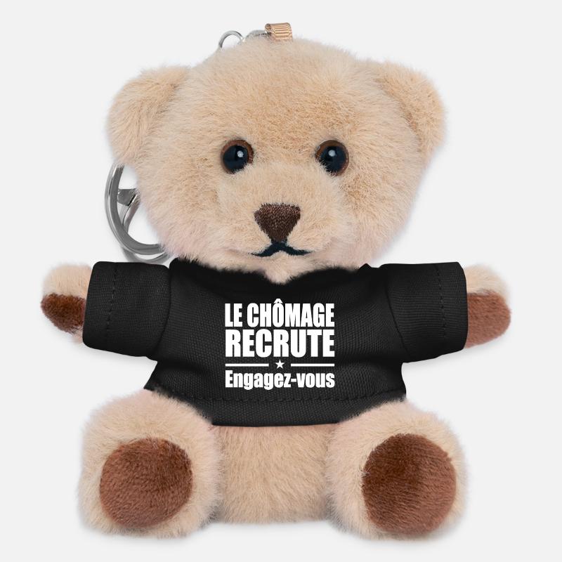Le Chômage Engagez-vous - Porte-clés ourson - noir