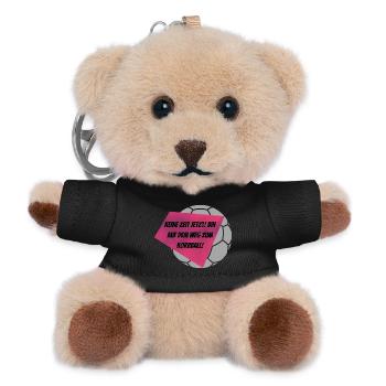 Keine Zeit jetzt! Bin auf dem Weg zum Korbball - Teddy Schlüsselanhänger - Schwarz - Vorne