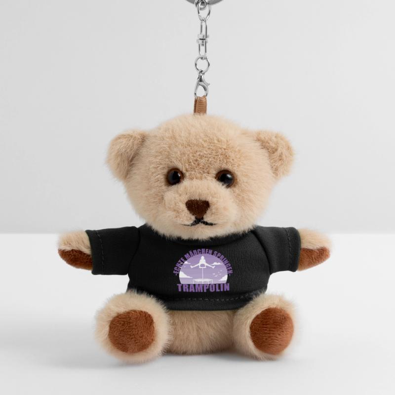 Echte Mädchen springen Trampolin Geschenk Teddy Schlüsselanhänger